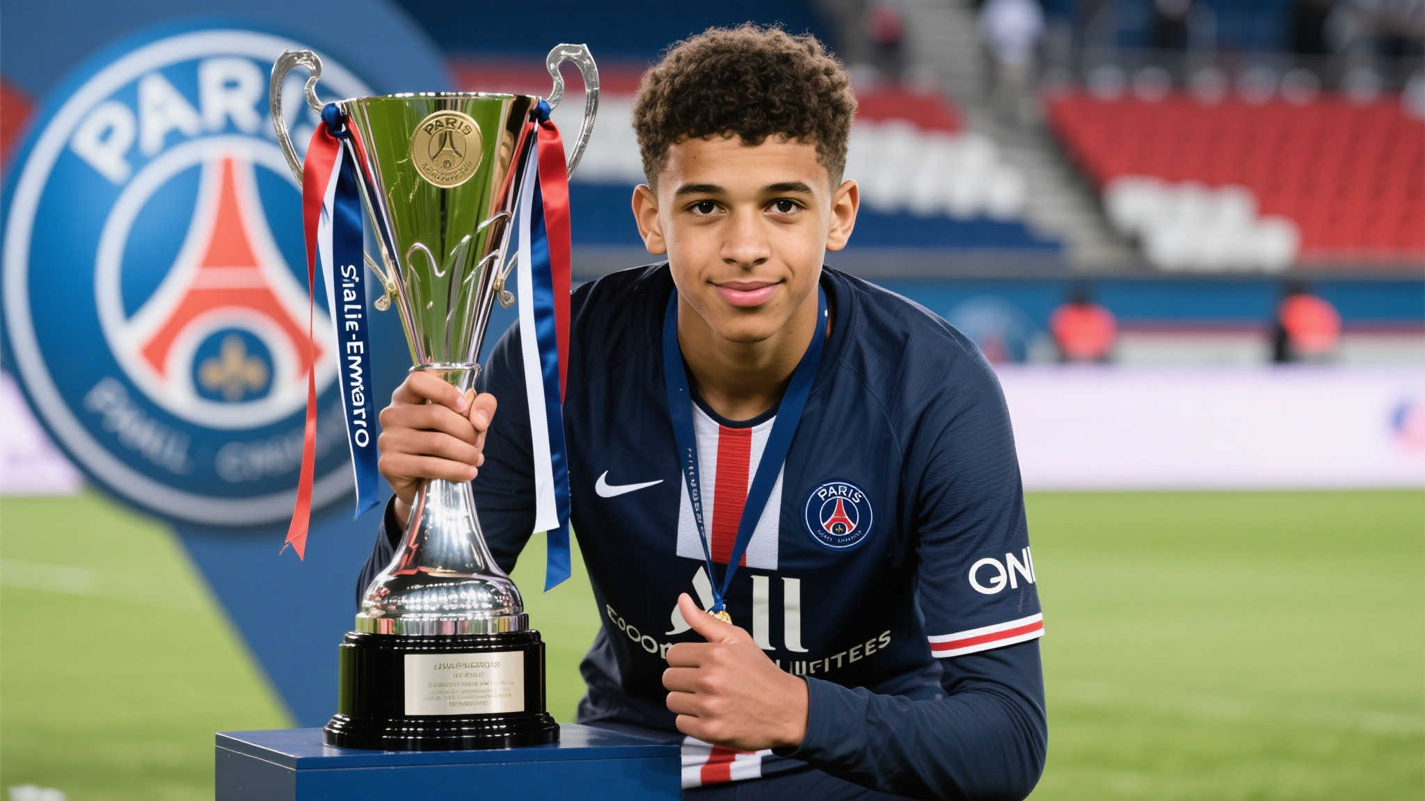 扎伊尔-埃梅里晒奖杯合影:满怀自豪,共盼未来